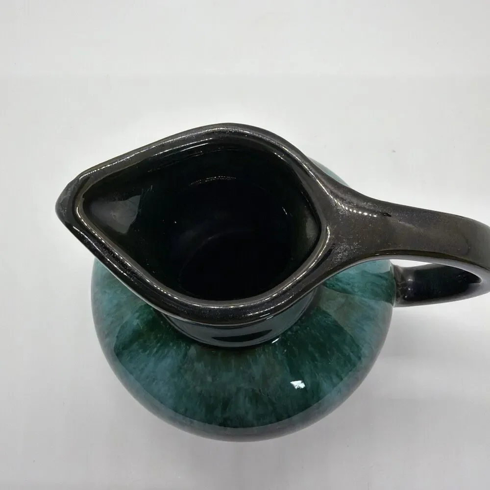 Blue Mountain Pottery Small Creamer Pitcher Green Blue Drip Glaze BMP Canada MCM